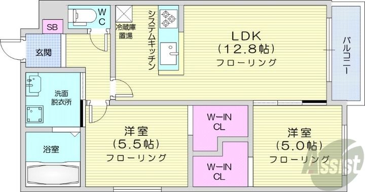 仮)プレスタ南20西8MSの間取り