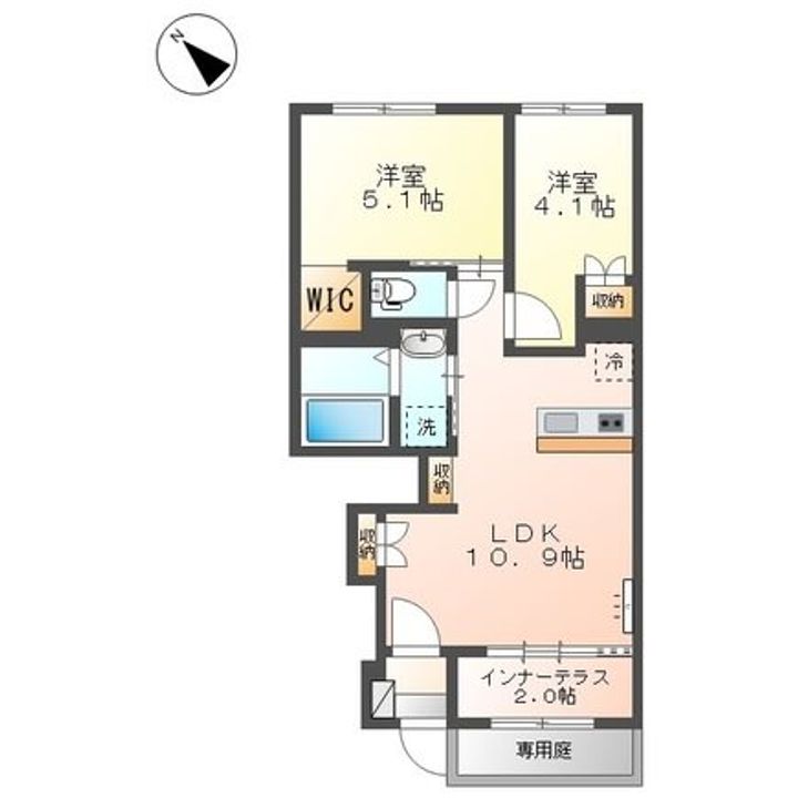 東京都日野市西平山5(アパート)の賃貸物件の間取り