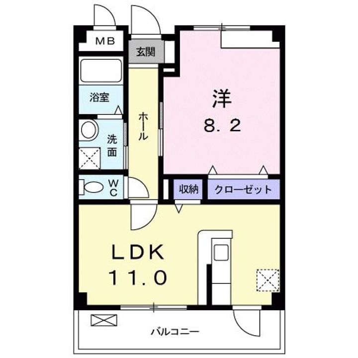 大阪府豊中市小曽根3(マンション)の賃貸物件の間取り