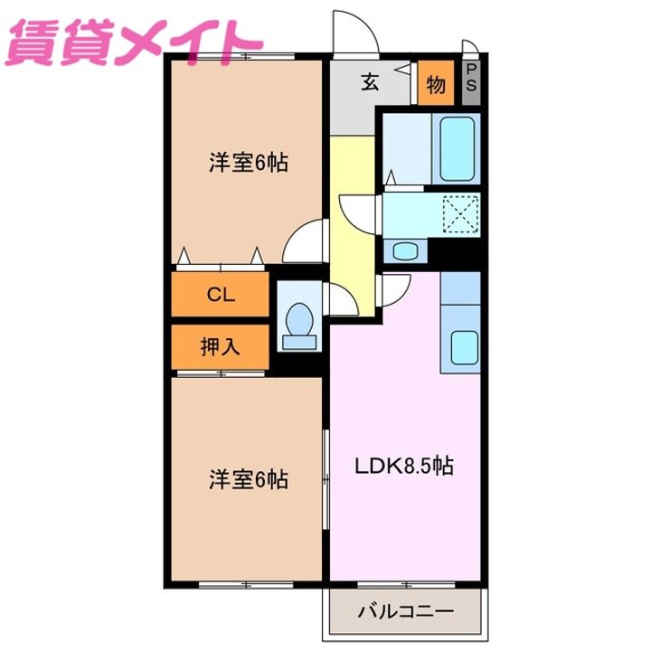 メイプルK-B棟の間取り