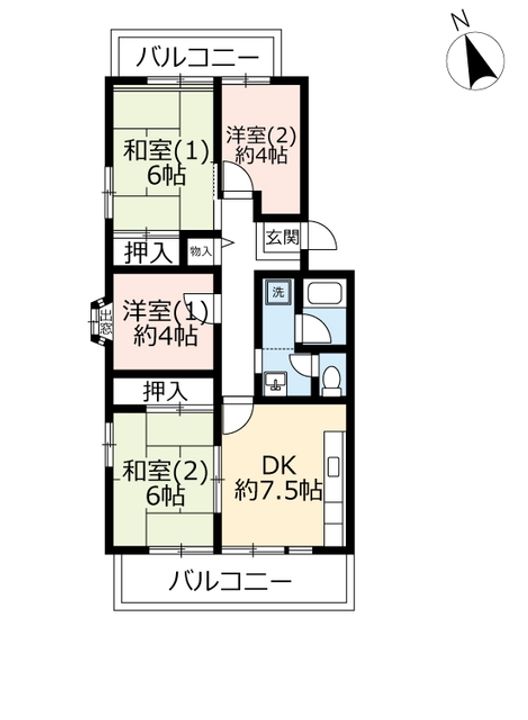 URグリーンタウン槇島の間取り