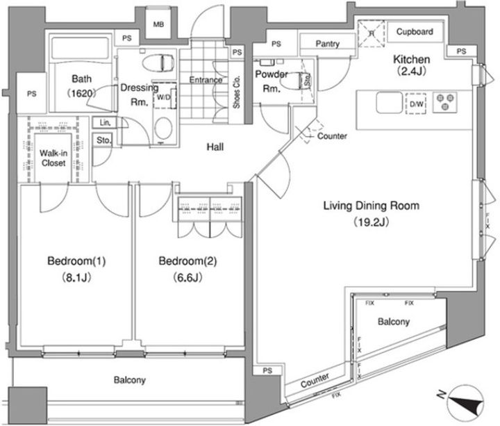 パークハビオ赤坂氷川町の間取り