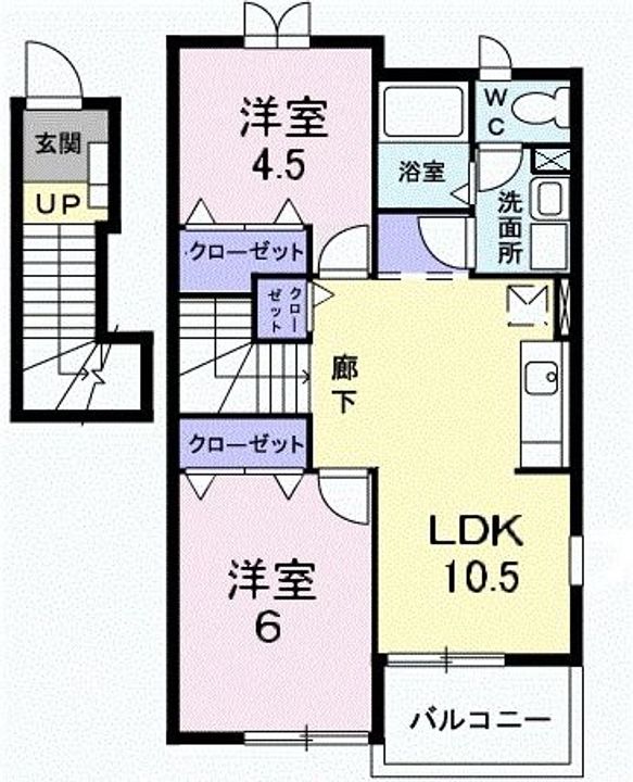 福島県福島市飯野町字境川(アパート)の賃貸物件の間取り