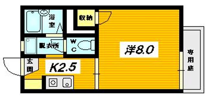 広島県広島市安芸区矢野西3(アパート)の賃貸物件の間取り
