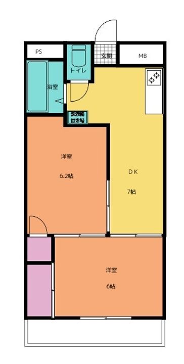 パピヨン渓北の間取り