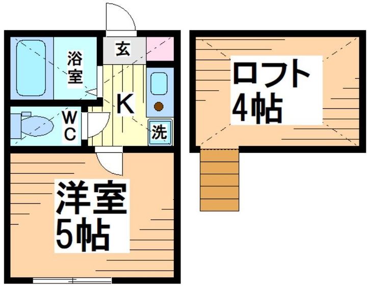 神奈川県川崎市多摩区枡形6(アパート)の賃貸物件の間取り