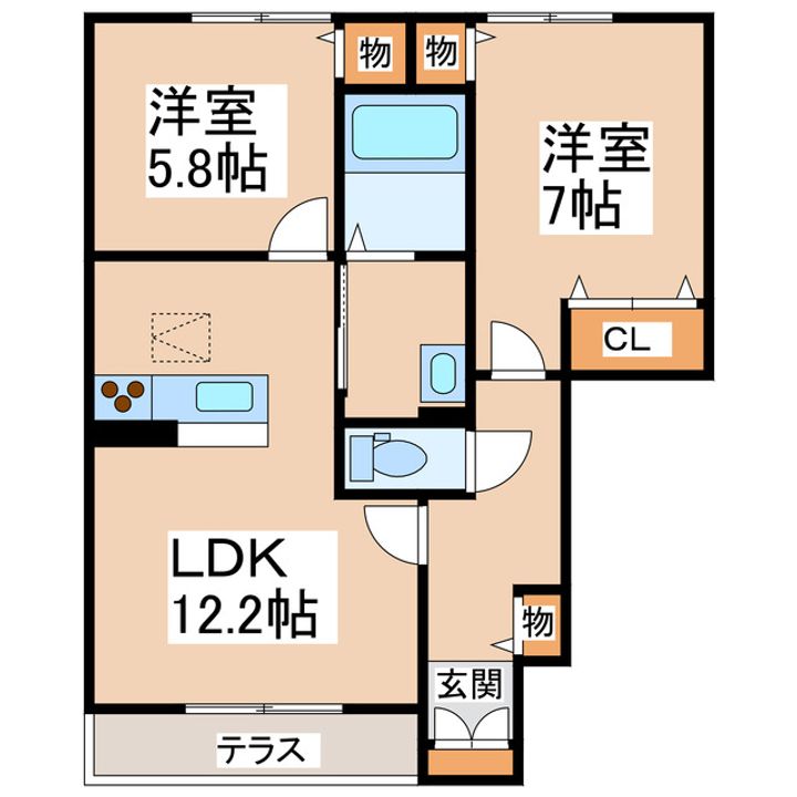 ヴィアソーレ壱番館・弐番館の間取り