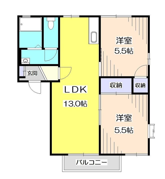 埼玉県所沢市向陽町(アパート)の賃貸物件の間取り