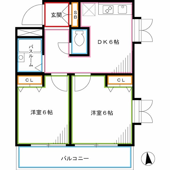 東京都新宿区北新宿2(マンション)の賃貸物件の間取り