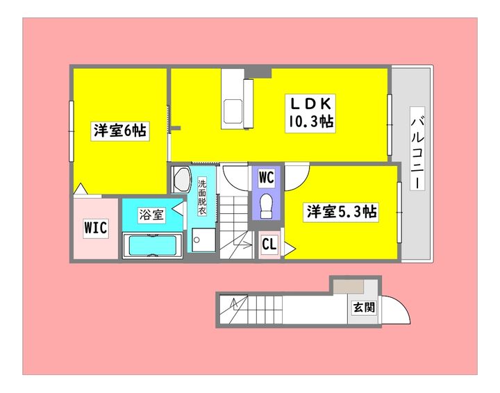 広島県東広島市八本松飯田8(アパート)の賃貸物件の間取り