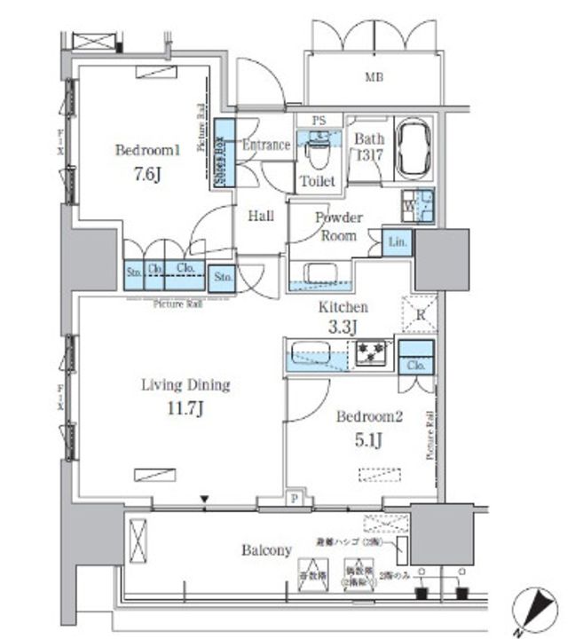 HARUMI FLAG PORT VILLAGE A棟の間取り