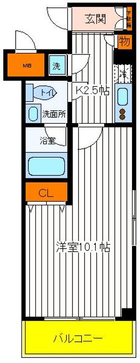東京都立川市羽衣町2(マンション)の賃貸物件の間取り