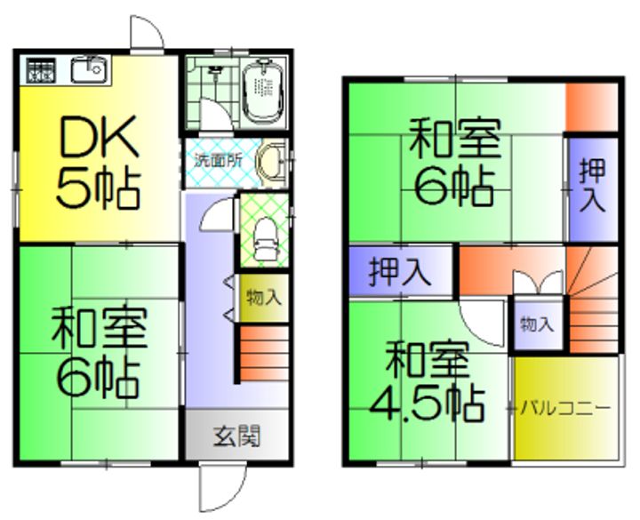 大阪府堺市西区浜寺諏訪森町西4(一戸建)の賃貸物件の間取り