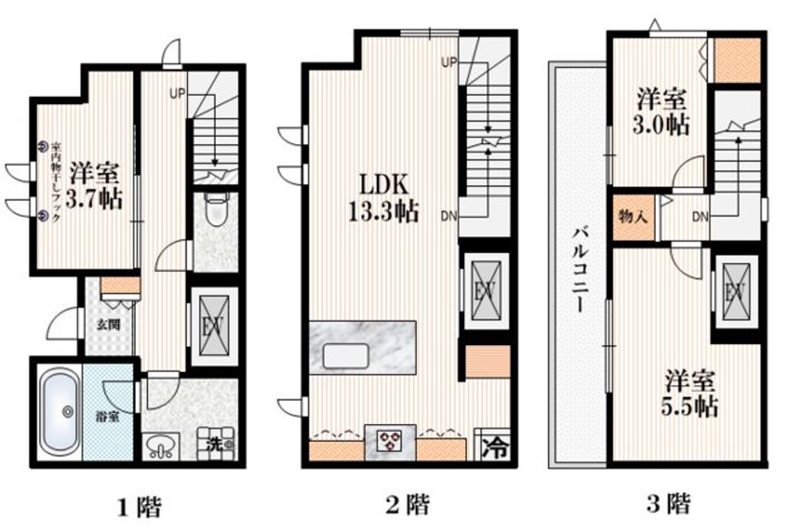 東京都渋谷区広尾3(一戸建)の賃貸物件の間取り