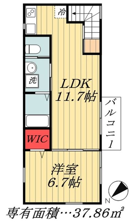 千葉県市川市大和田3の賃貸アパートの間取り