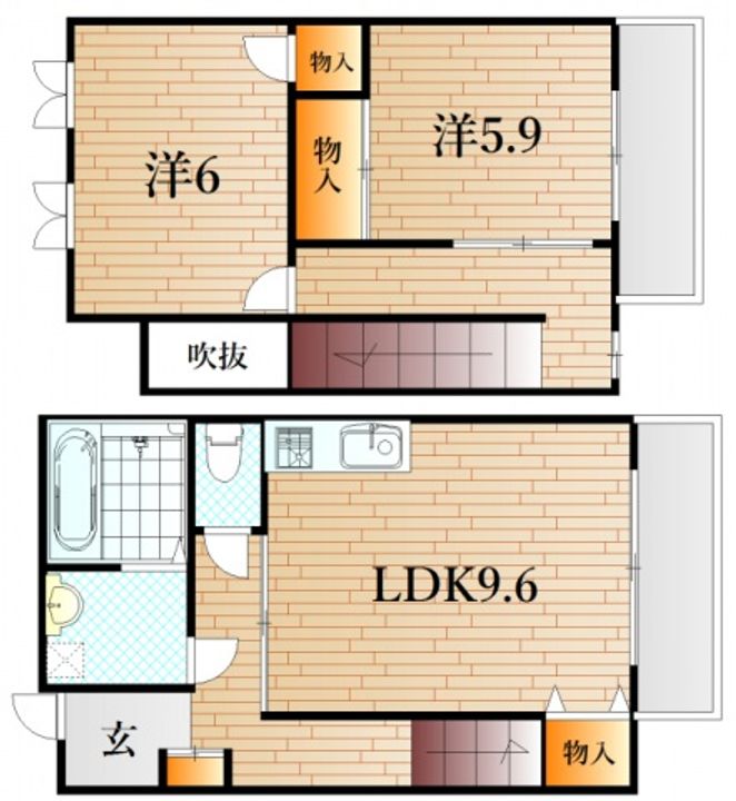 山口県下関市武久西原台(一戸建)の賃貸物件の間取り