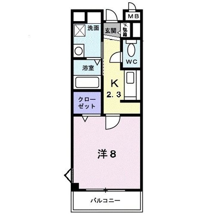 群馬県高崎市江木町(マンション)の賃貸物件の間取り