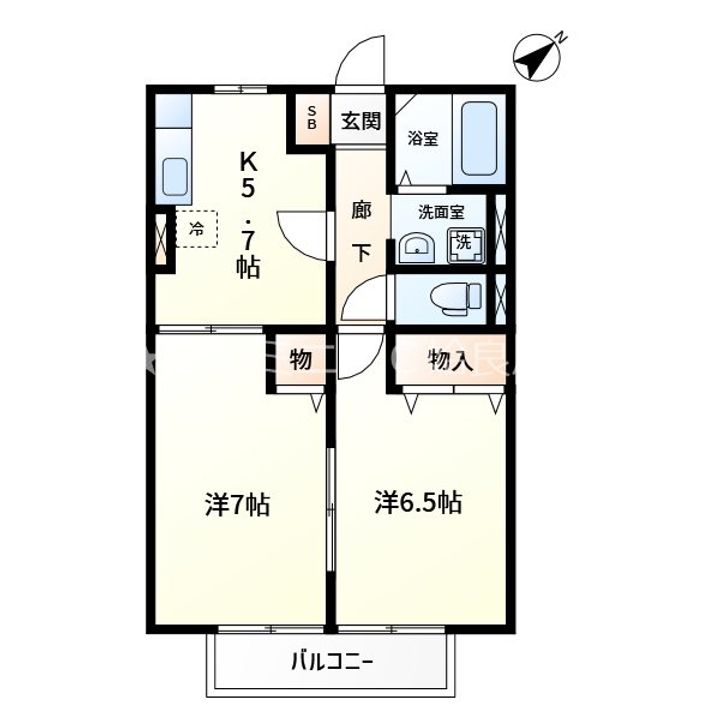 鹿児島県姶良市平松(アパート)の賃貸物件の間取り