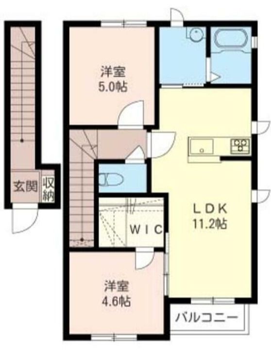群馬県前橋市古市町(アパート)の賃貸物件の間取り