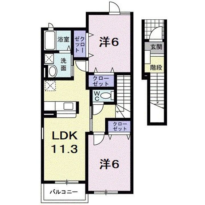 兵庫県丹波篠山市網掛(アパート)の賃貸物件の間取り