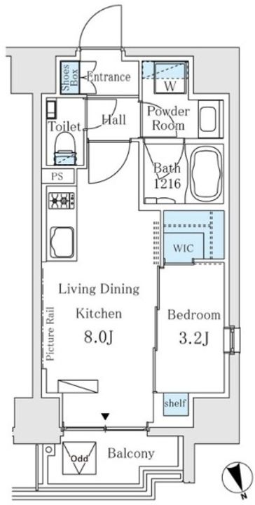 東京都港区新橋6(マンション)の賃貸物件の間取り