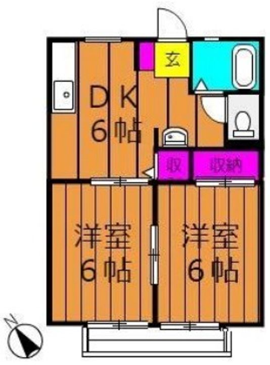 岡山県総社市福井(アパート)の賃貸物件の間取り