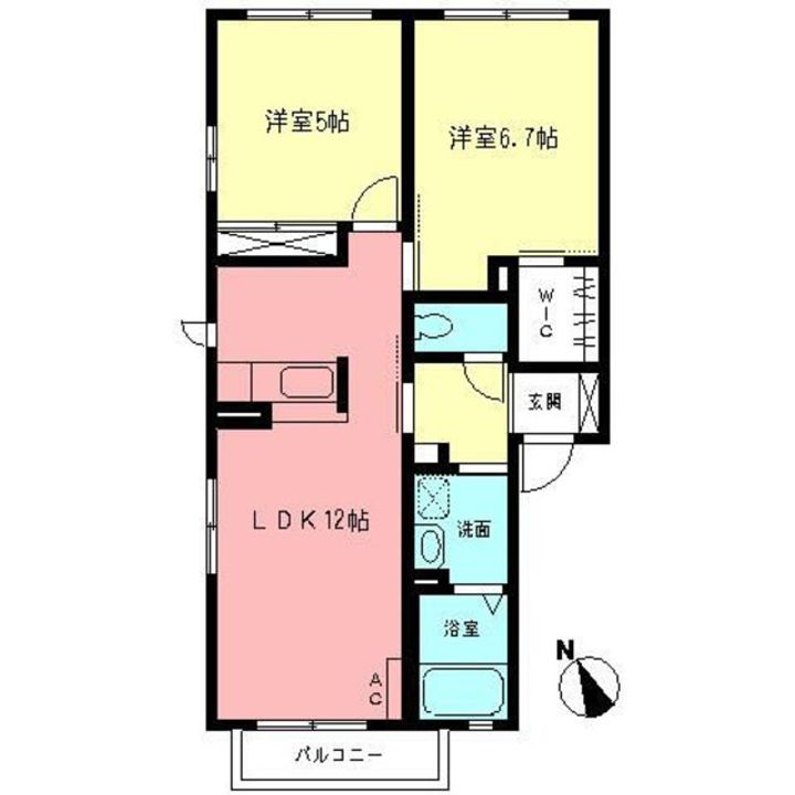 神奈川県相模原市緑区東橋本4(アパート)の賃貸物件の間取り