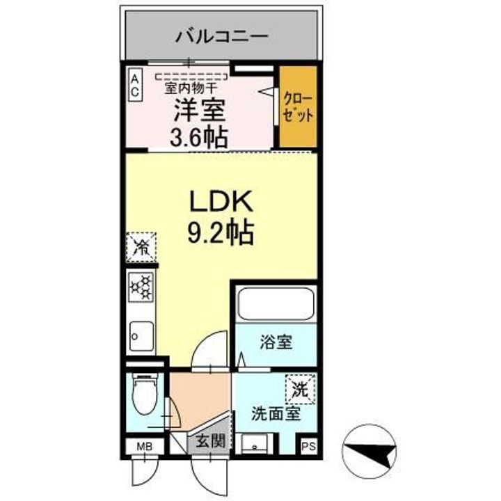 福島県郡山市赤木町(アパート)の賃貸物件の間取り