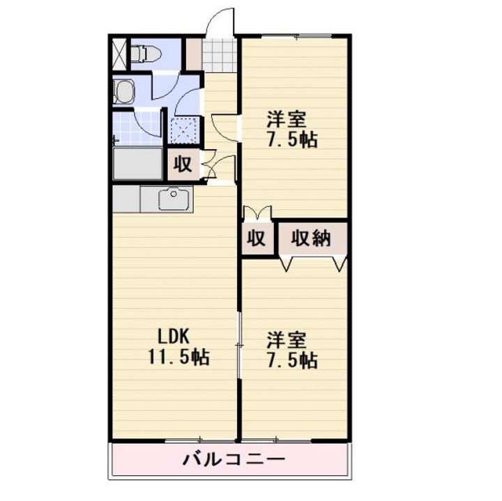 長野県長野市大字稲葉(マンション)の賃貸物件の間取り