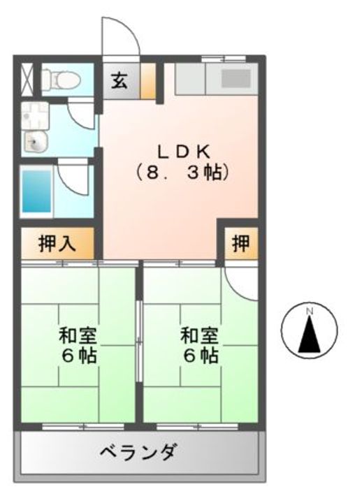 新熊ハイツの間取り
