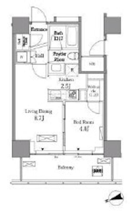 レジディアタワー目黒不動前の間取り