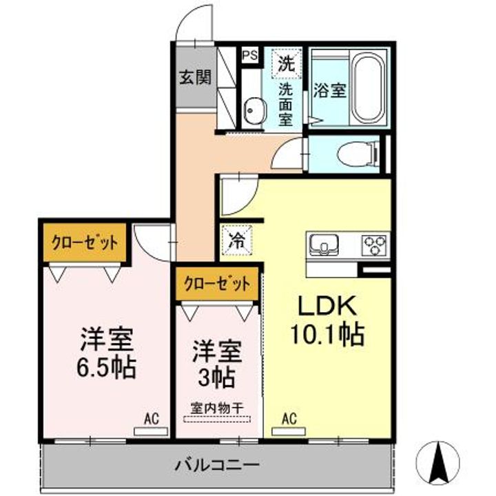 ラフィーネ益城 A棟の間取り