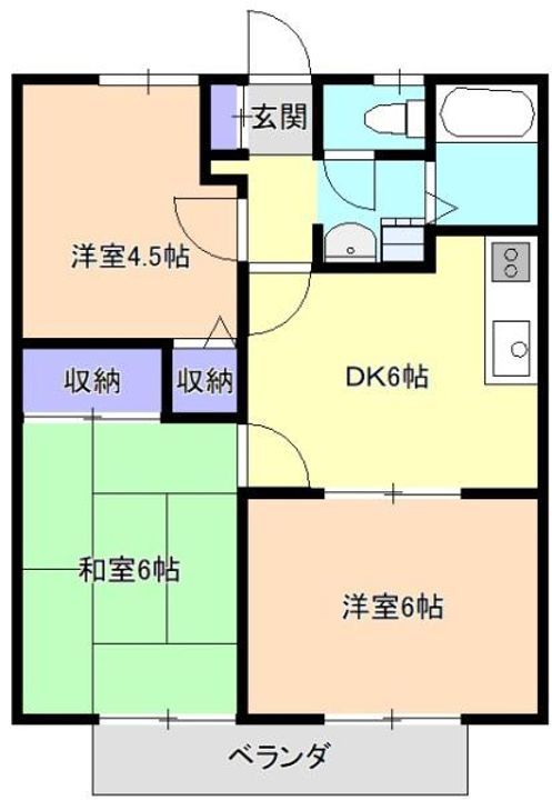 パナハイツきち野Cの間取り