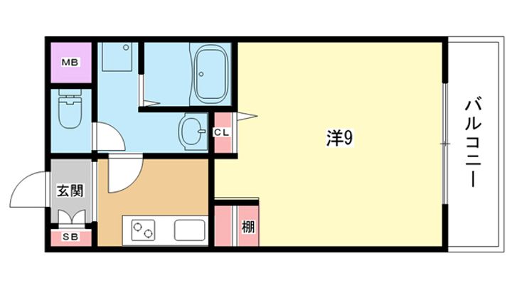 大阪府豊中市東寺内町(マンション)の賃貸物件の間取り