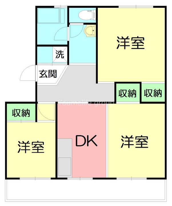 神奈川県伊勢原市高森5(マンション)の賃貸物件の間取り