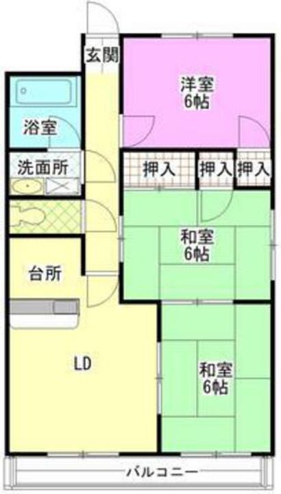 広島県広島市南区東雲2(マンション)の賃貸物件の間取り
