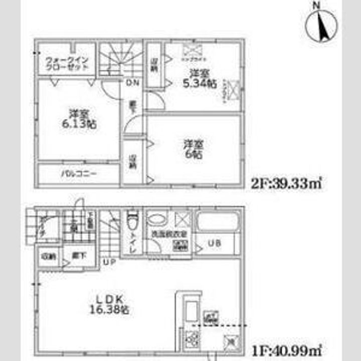 埼玉県春日部市八丁目(一戸建)の賃貸物件の間取り