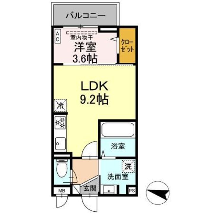 福島県郡山市赤木町(アパート)の賃貸物件の間取り