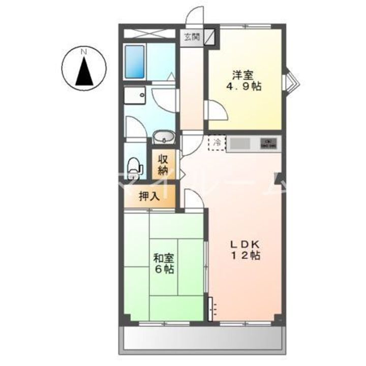 神奈川県川崎市中原区田尻町(マンション)の賃貸物件の間取り