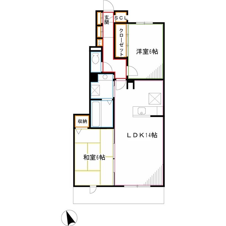 東京都三鷹市北野1(アパート)の賃貸物件の間取り