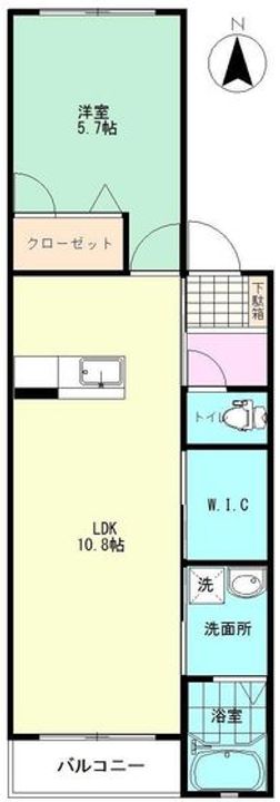 岡山県岡山市南区豊成1(アパート)の賃貸物件の間取り