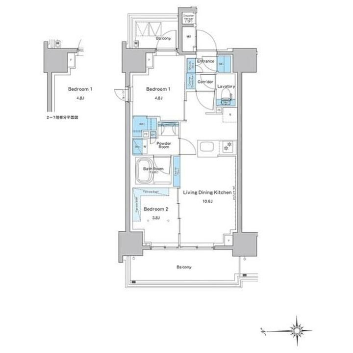 東京都江東区永代1(マンション)の賃貸物件の間取り