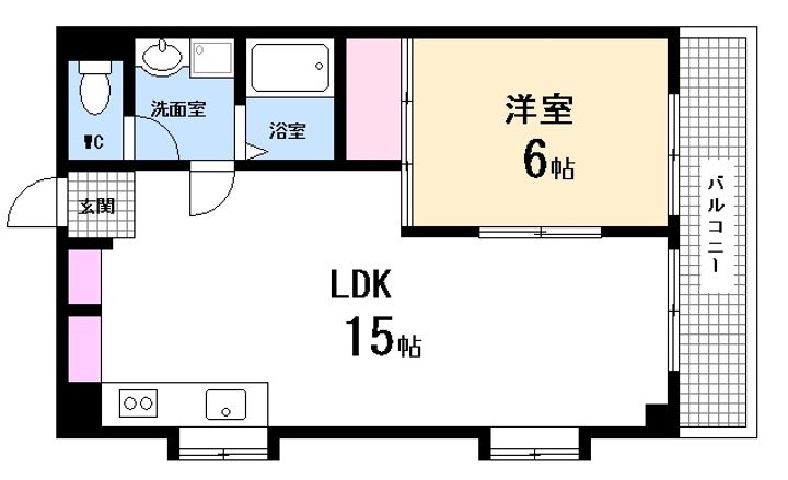 広島県広島市西区庚午南2(マンション)の賃貸物件の間取り