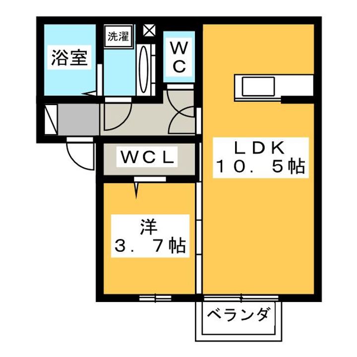 シャンフルール(Chanfleure)Aの間取り