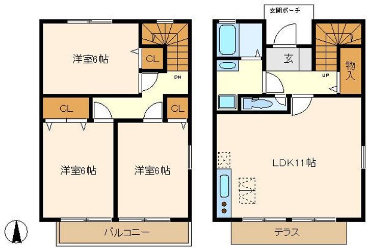 東京都日野市万願寺6(一戸建)の賃貸物件の間取り