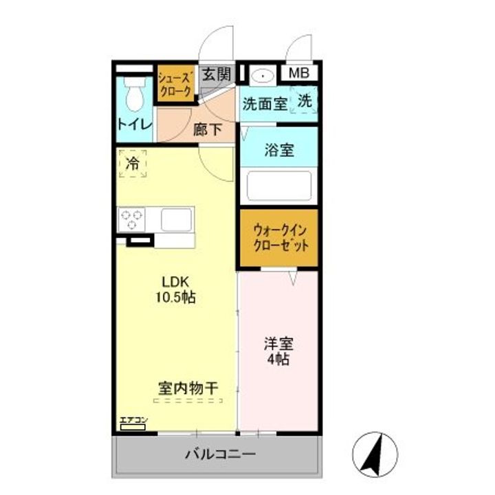 埼玉県草加市草加5(アパート)の賃貸物件の間取り