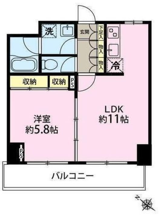 東京都稲城市東長沼(マンション)の賃貸物件の間取り