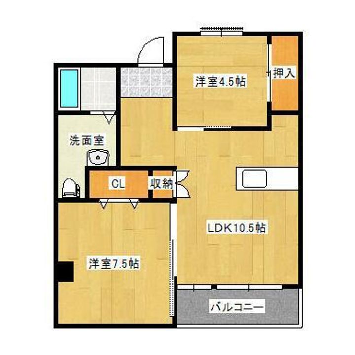 広島県福山市明治町(マンション)の賃貸物件の間取り