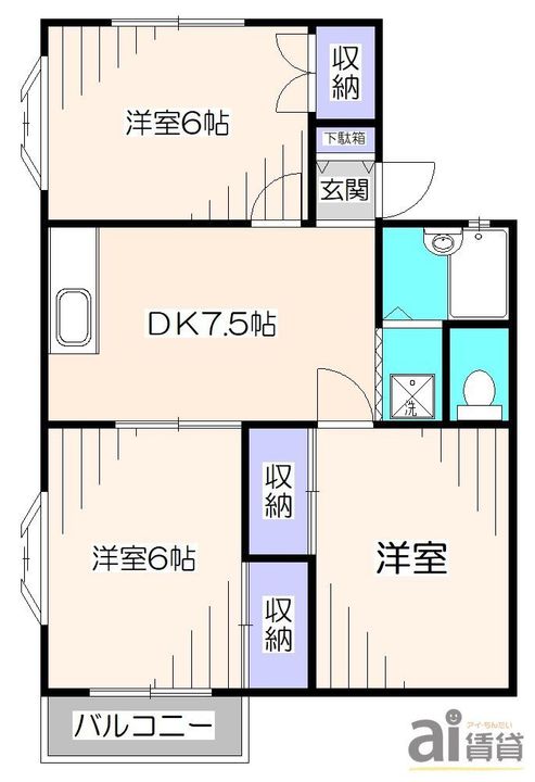 東京都東久留米市前沢5(アパート)の賃貸物件の間取り