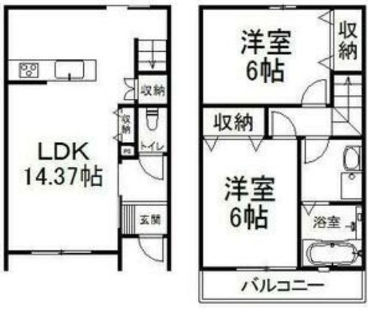 京都府長岡京市久貝1(一戸建)の賃貸物件の間取り